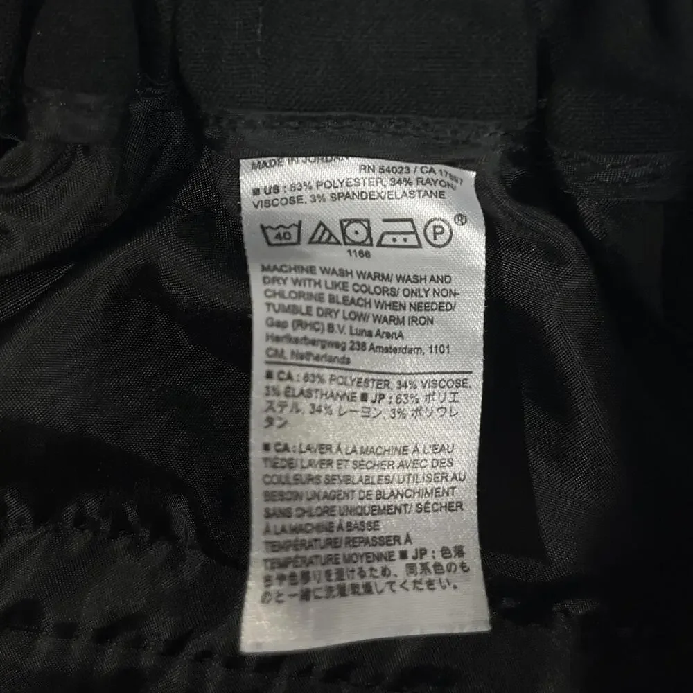Banana Republic Hayden Dress Pants Womens 16 Black Pull On Tapered Leg Workwear
